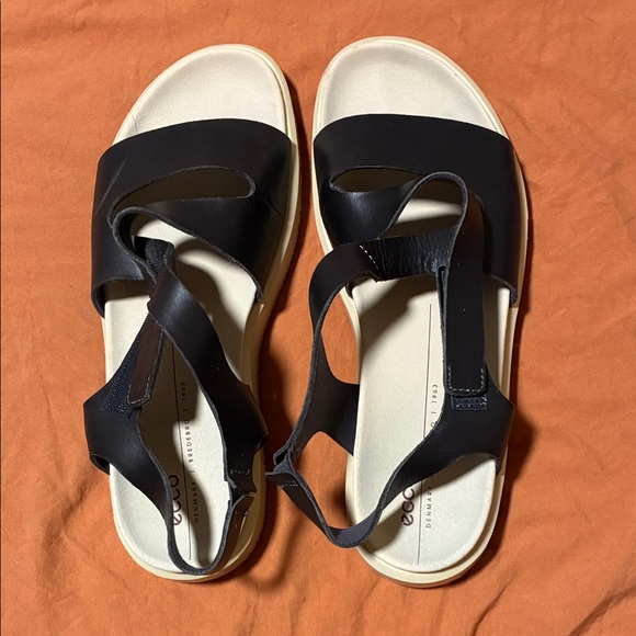 Ecco Shoes - Ecco Black Leather Sandals European size 38.